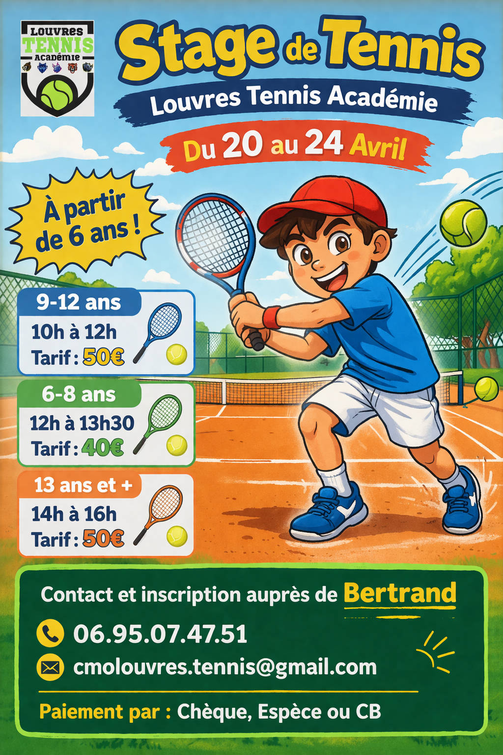 Affiche stage printemps 2026
